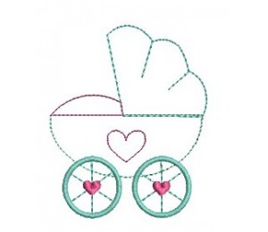 Stickdatei - Kinderwagen Doodle